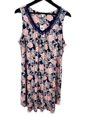Charter Club Painterly Floral Sleeveless Nightgown Size X-Large